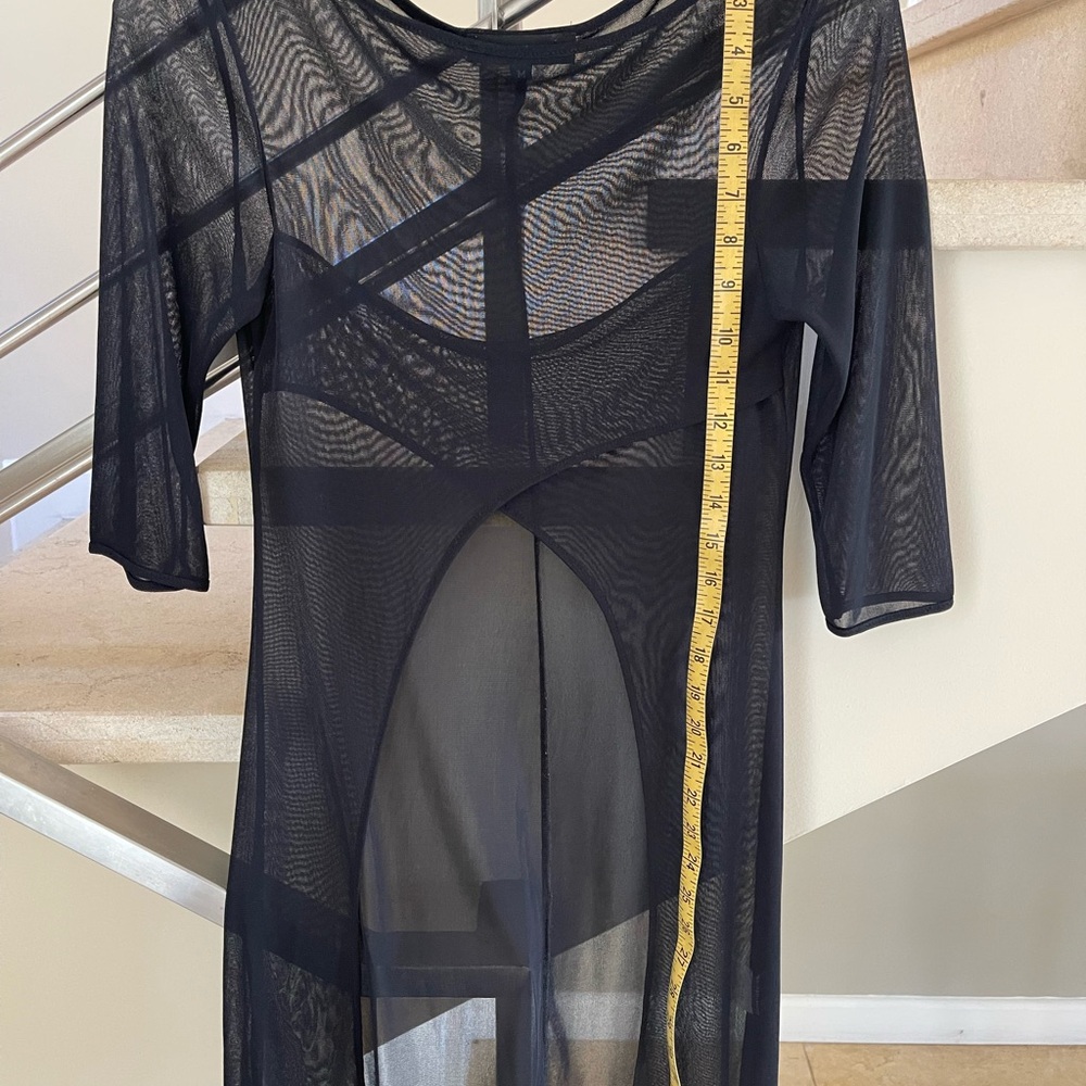 Vintage Elegant Black Sheer Swim Cover-Up/Top - Picture 10 of 12